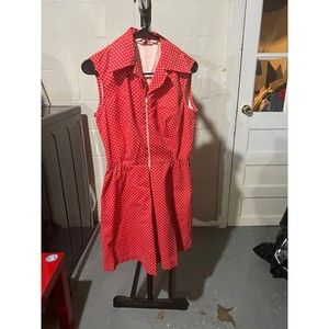 Vintage Fritzi of California handmade red polka dot romper